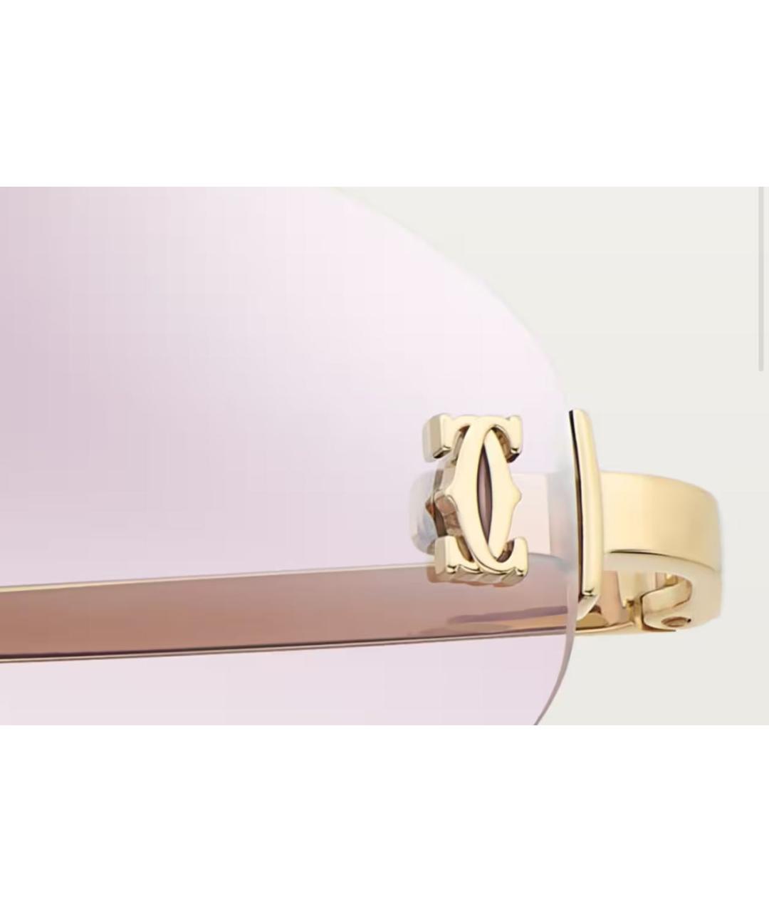 CARTIER Золотые металлические солнцезащитные очки, фото 4