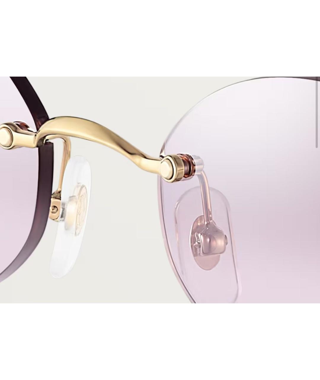 CARTIER Золотые металлические солнцезащитные очки, фото 3
