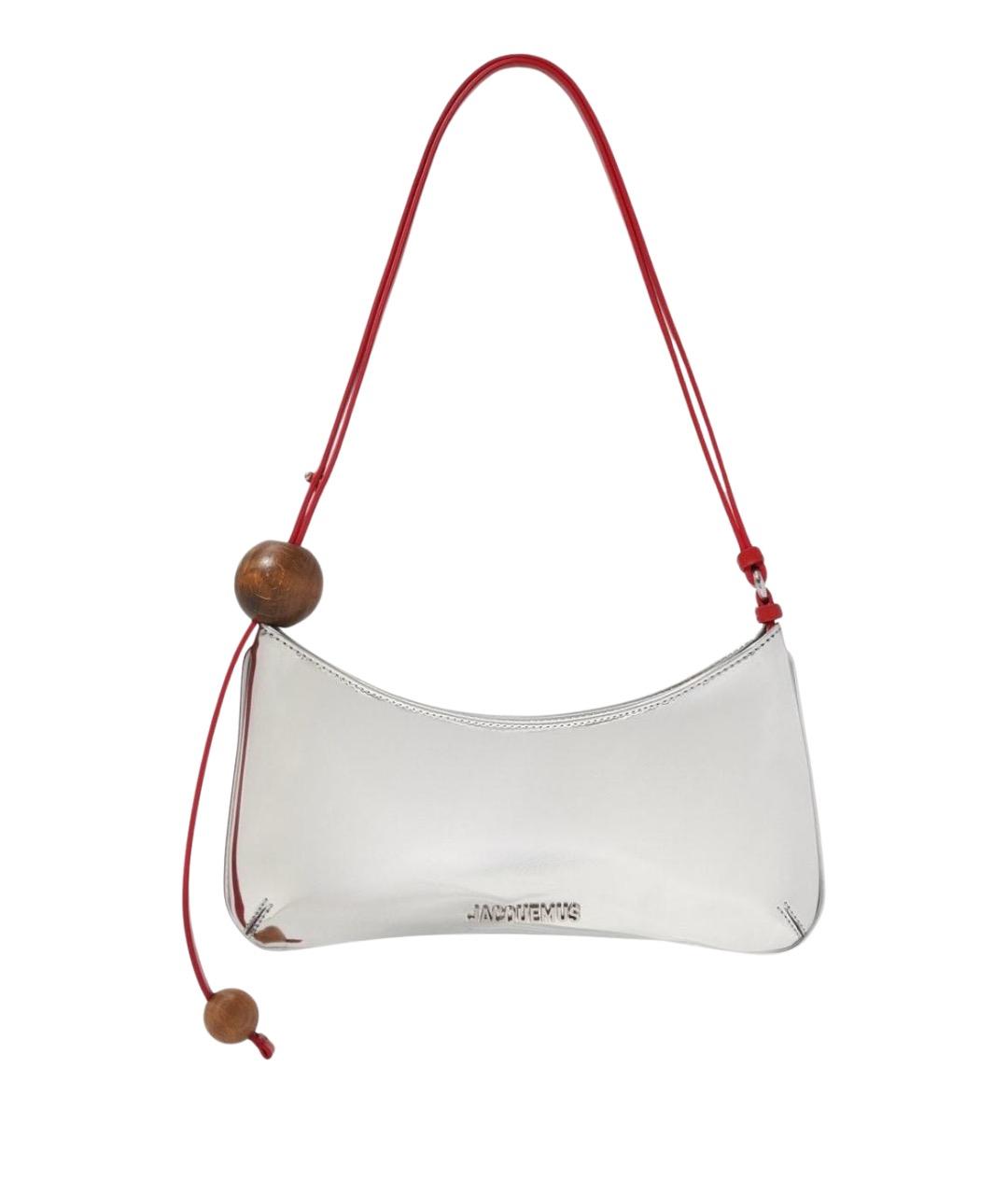 JACQUEMUS Серебряная кожаная сумка через плечо, фото 9