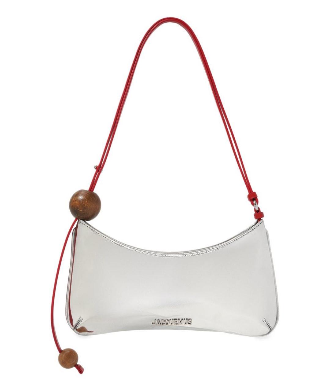 JACQUEMUS Серебряная кожаная сумка через плечо, фото 8