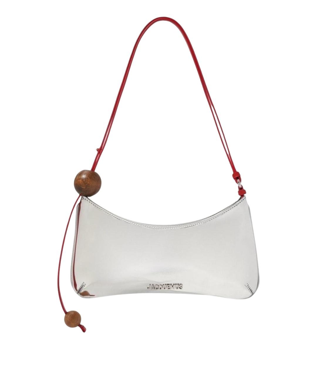 JACQUEMUS Серебряная кожаная сумка через плечо, фото 1