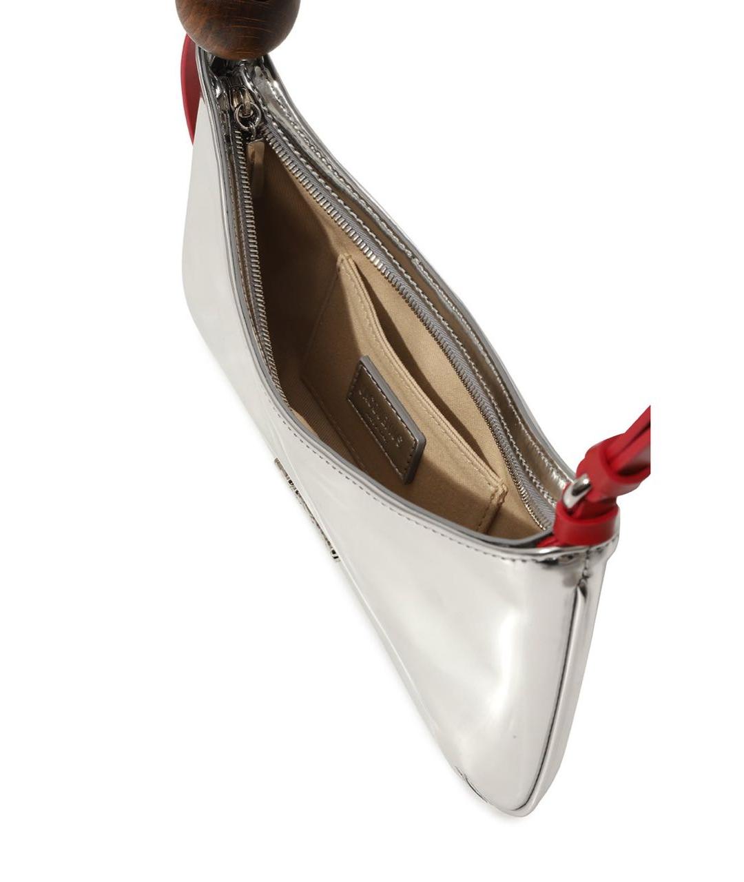 JACQUEMUS Серебряная кожаная сумка через плечо, фото 4