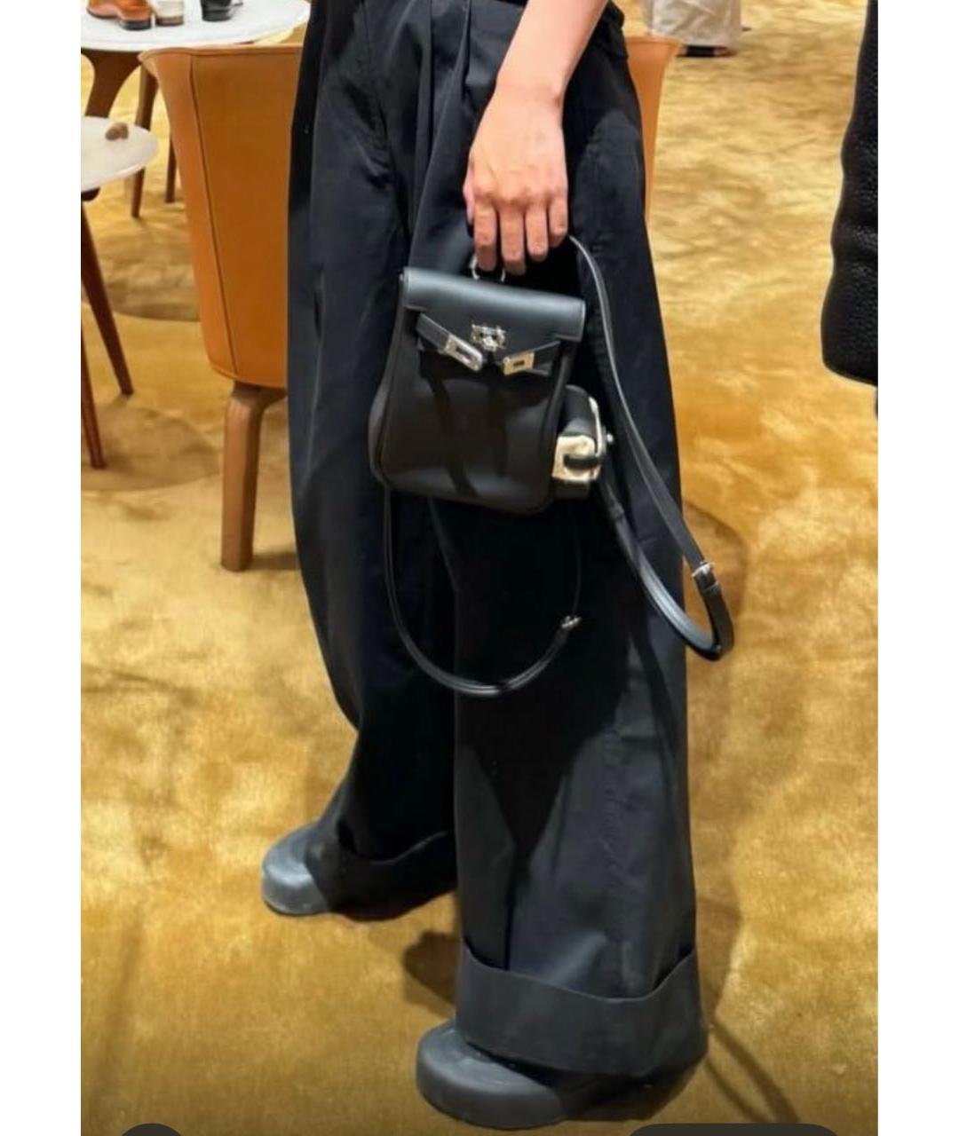HERMES Черный кожаный рюкзак, фото 3