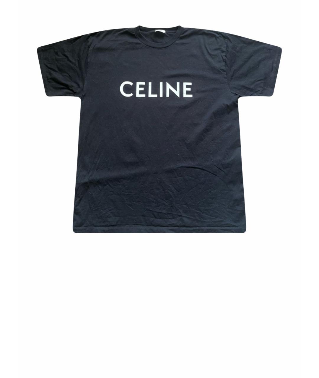 CELINE Черная хлопковая футболка, фото 1