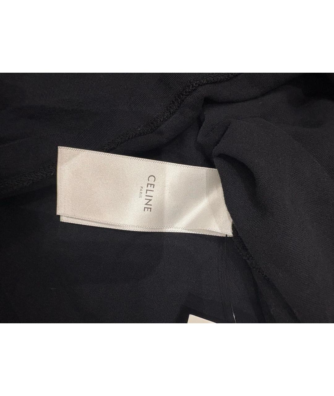 CELINE Черная хлопковая футболка, фото 3