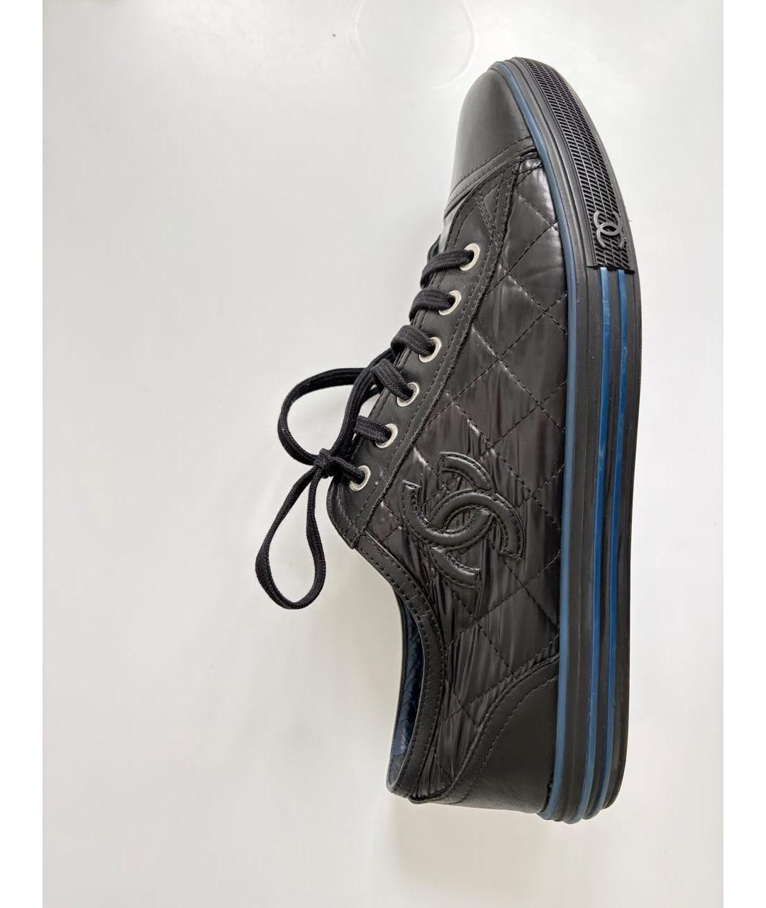 CHANEL Черные кожаные кеды, фото 9