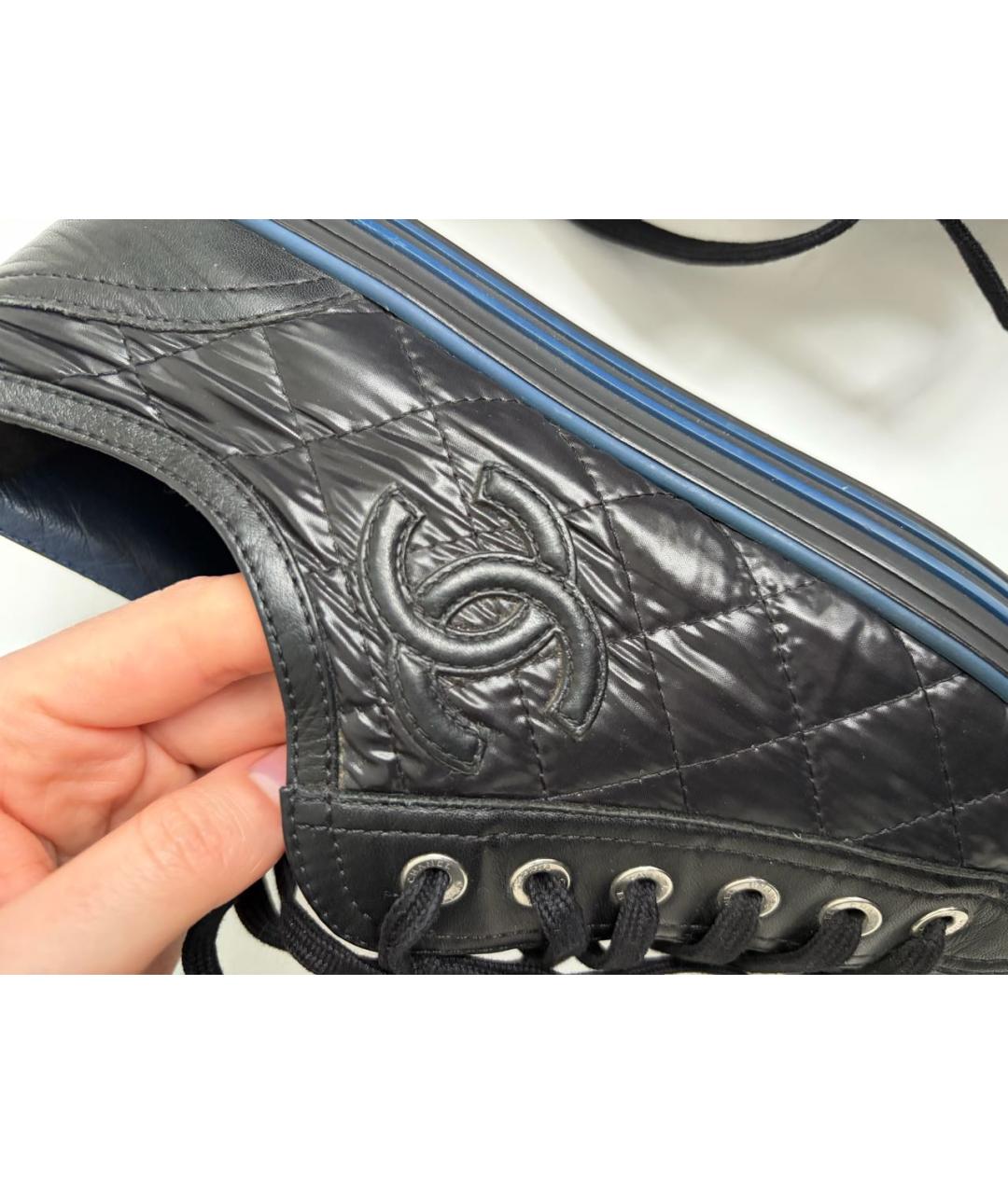 CHANEL Черные кожаные кеды, фото 6