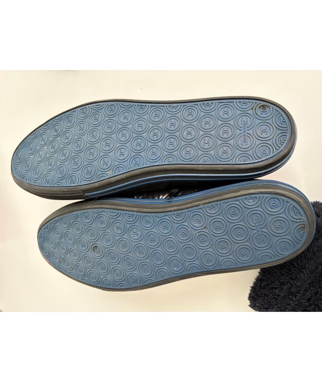 CHANEL Черные кожаные кеды, фото 8