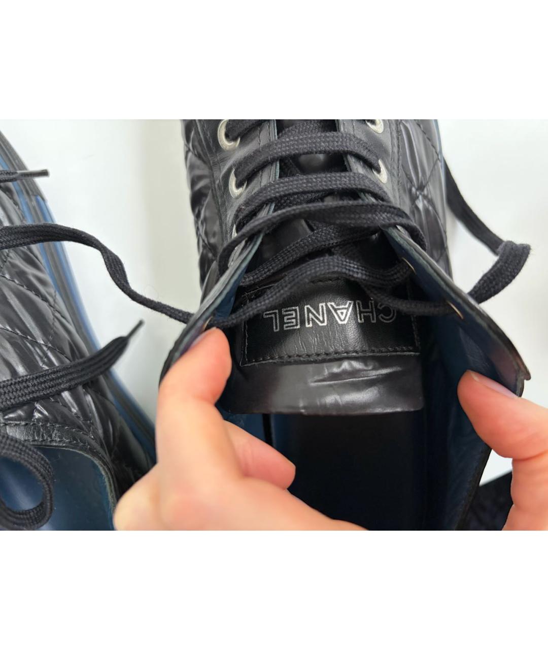 CHANEL Черные кожаные кеды, фото 7