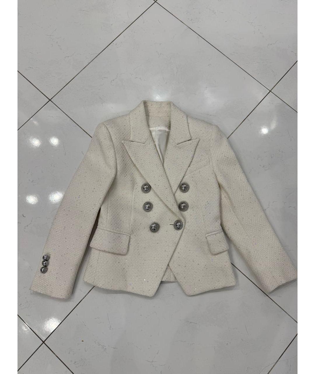 BALMAIN Бежевый шерстяной жакет / жилет, фото 8