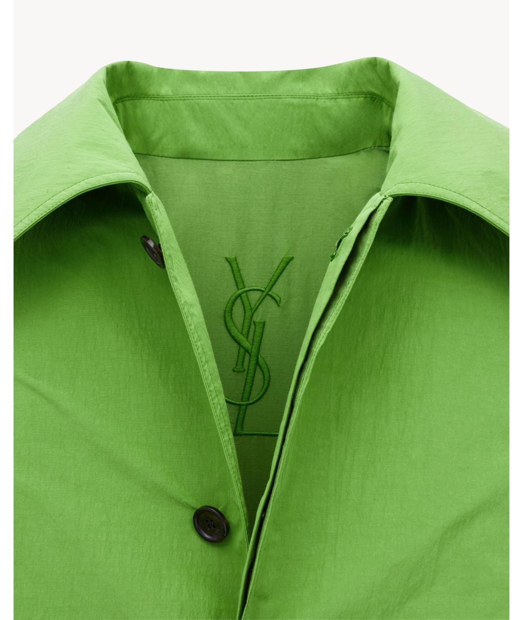 SAINT LAURENT Зеленый тренч/плащ, фото 3