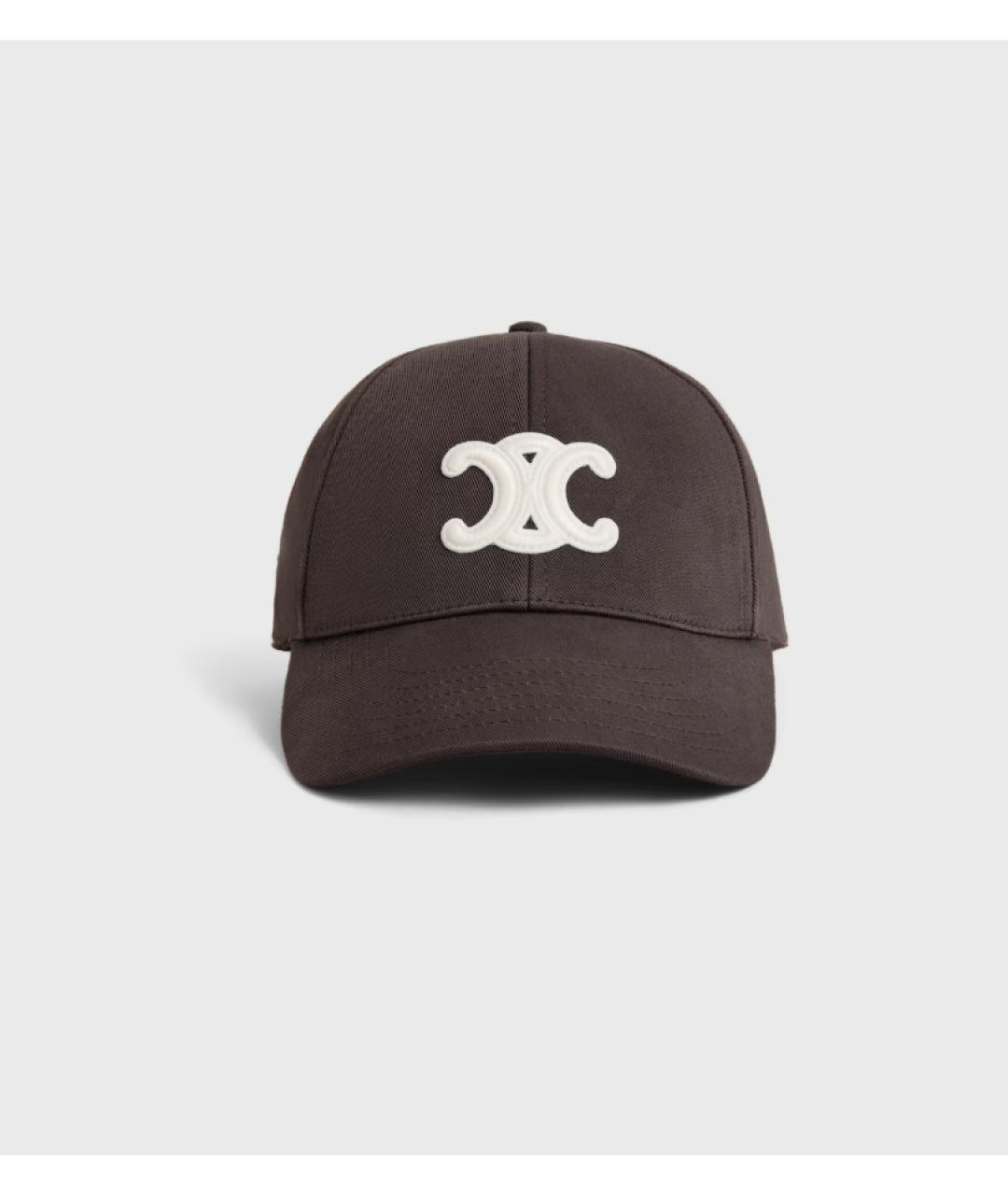 CELINE Коричневая хлопковая кепка, фото 2