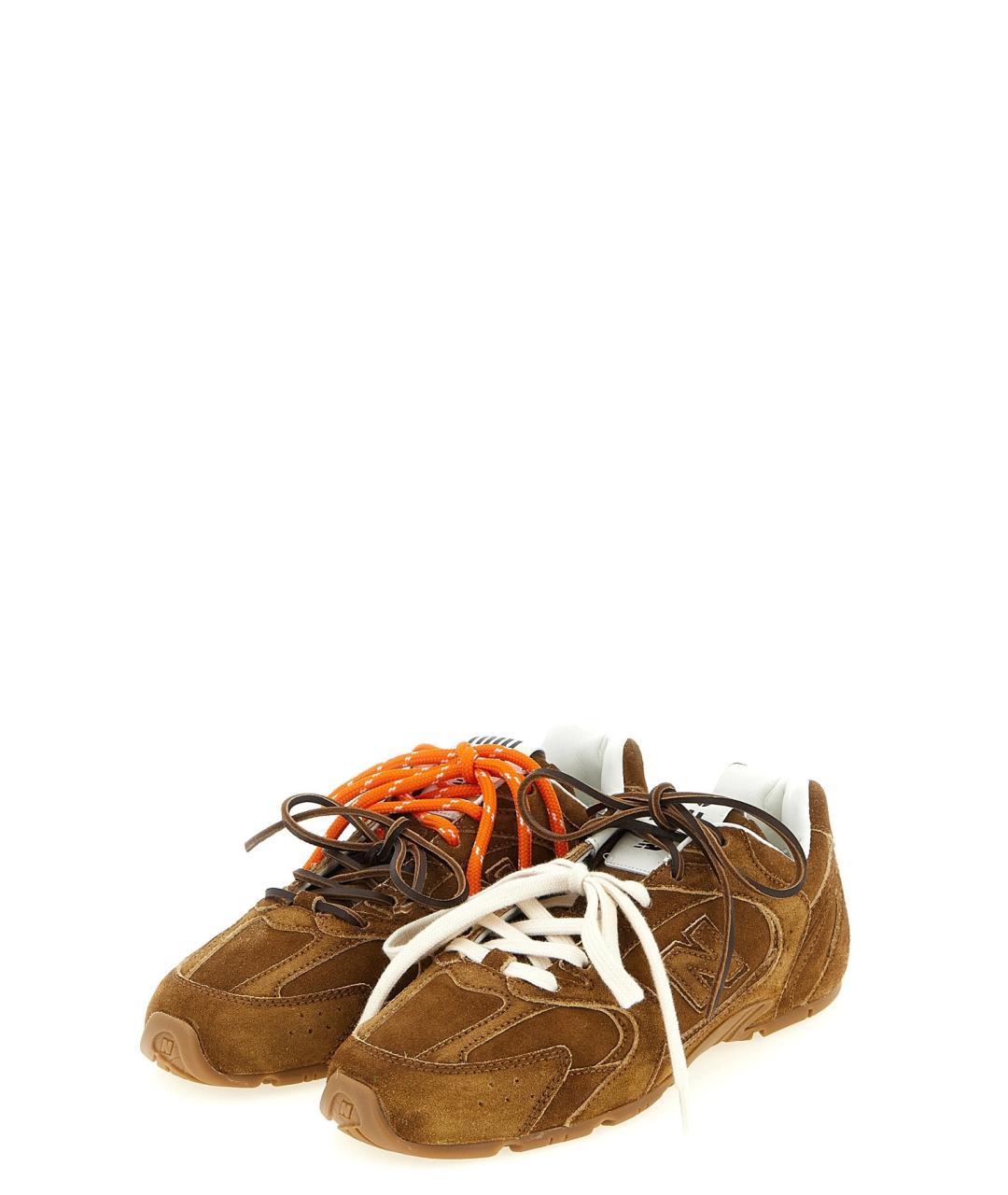 MIU MIU Коричневые замшевые кроссовки, фото 3