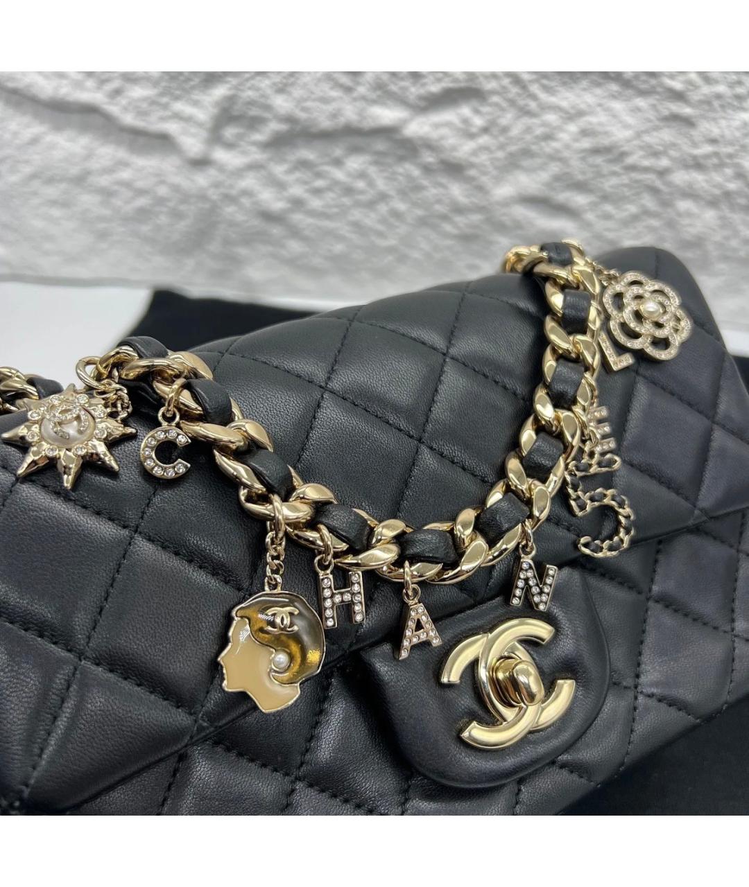 CHANEL Черная кожаная сумка через плечо, фото 7