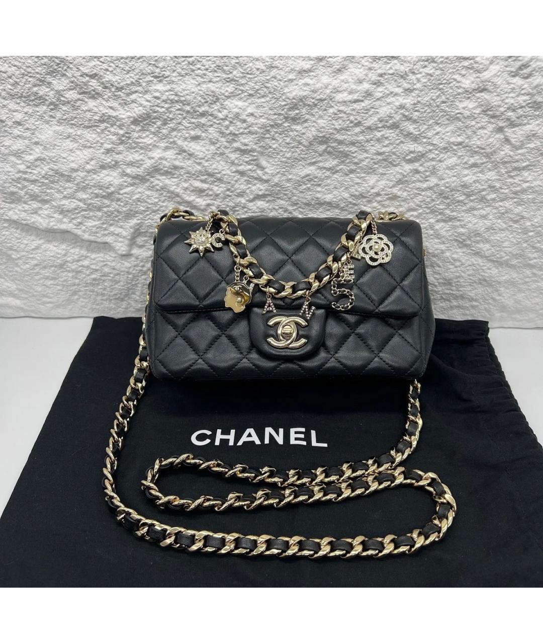 CHANEL Черная кожаная сумка через плечо, фото 2