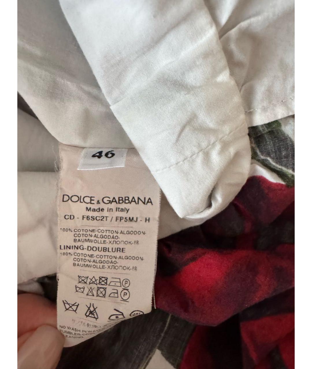 DOLCE&GABBANA Мульти хлопковое повседневное платье, фото 6