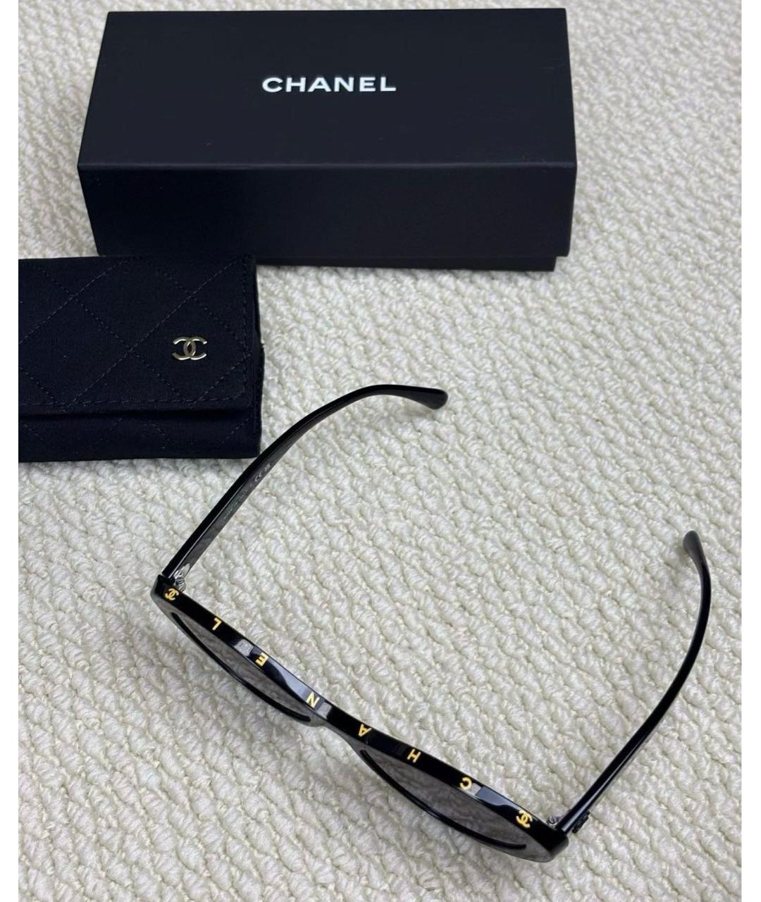 CHANEL Черные пластиковые солнцезащитные очки, фото 6