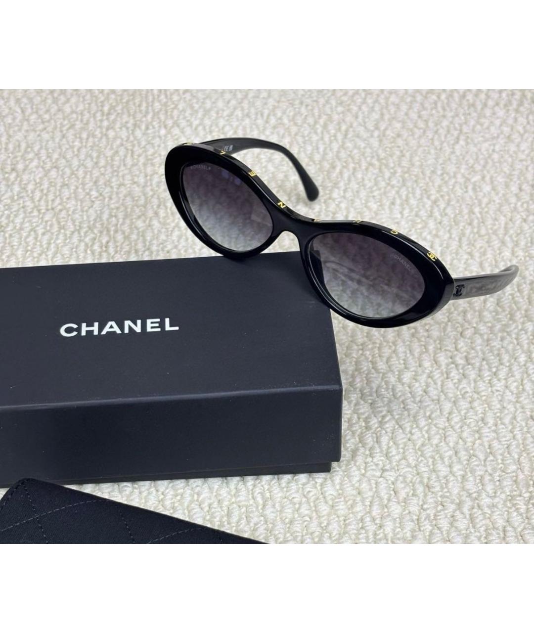 CHANEL Черные пластиковые солнцезащитные очки, фото 4