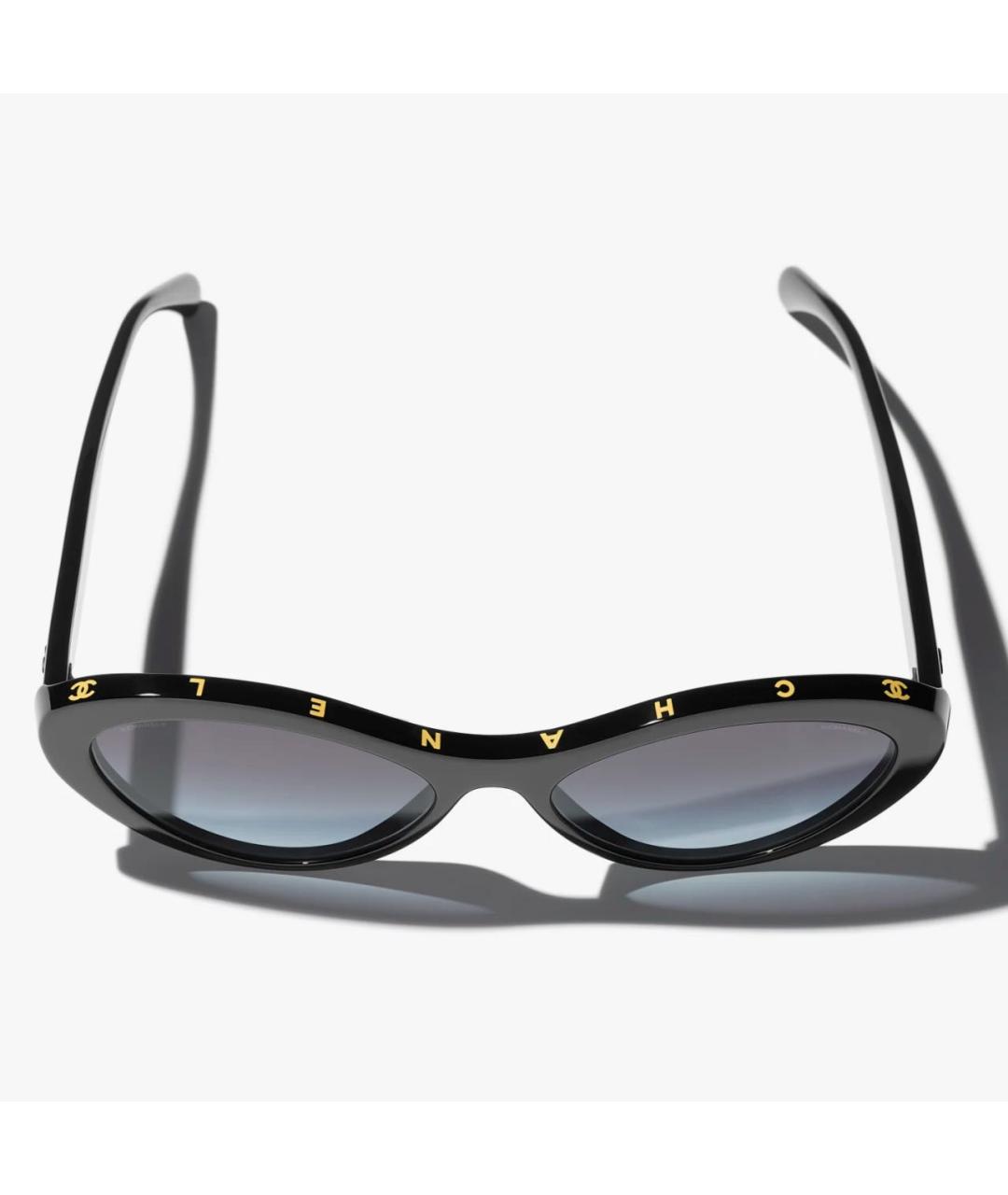 CHANEL Черные пластиковые солнцезащитные очки, фото 3