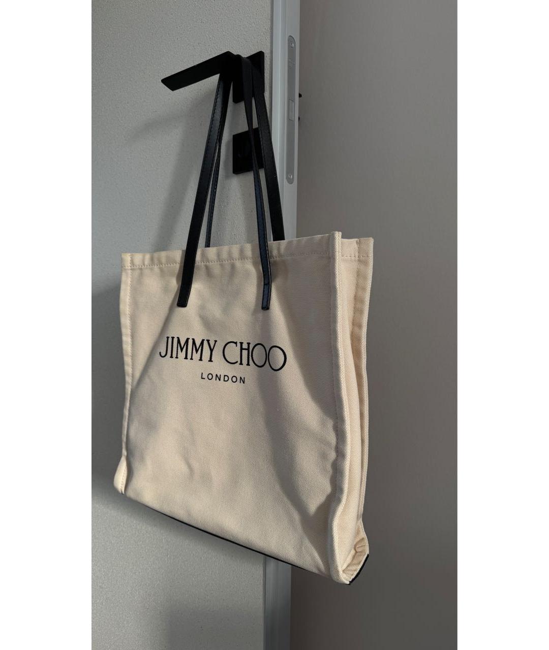 JIMMY CHOO Бежевая тканевая сумка тоут, фото 2