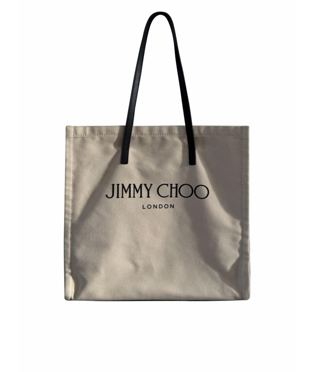 JIMMY CHOO Бежевая тканевая сумка тоут, фото 7