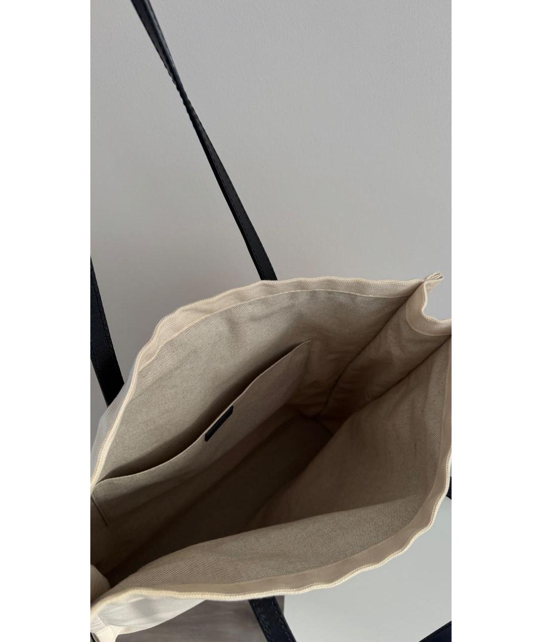 JIMMY CHOO Бежевая тканевая сумка тоут, фото 4