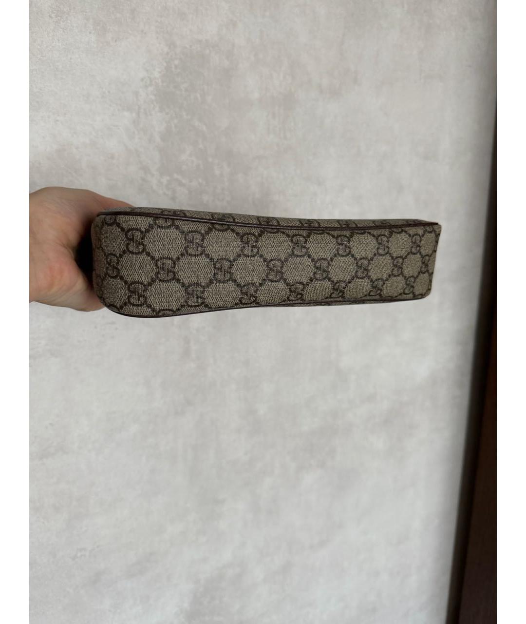 GUCCI Коричневая кожаная сумка через плечо, фото 3