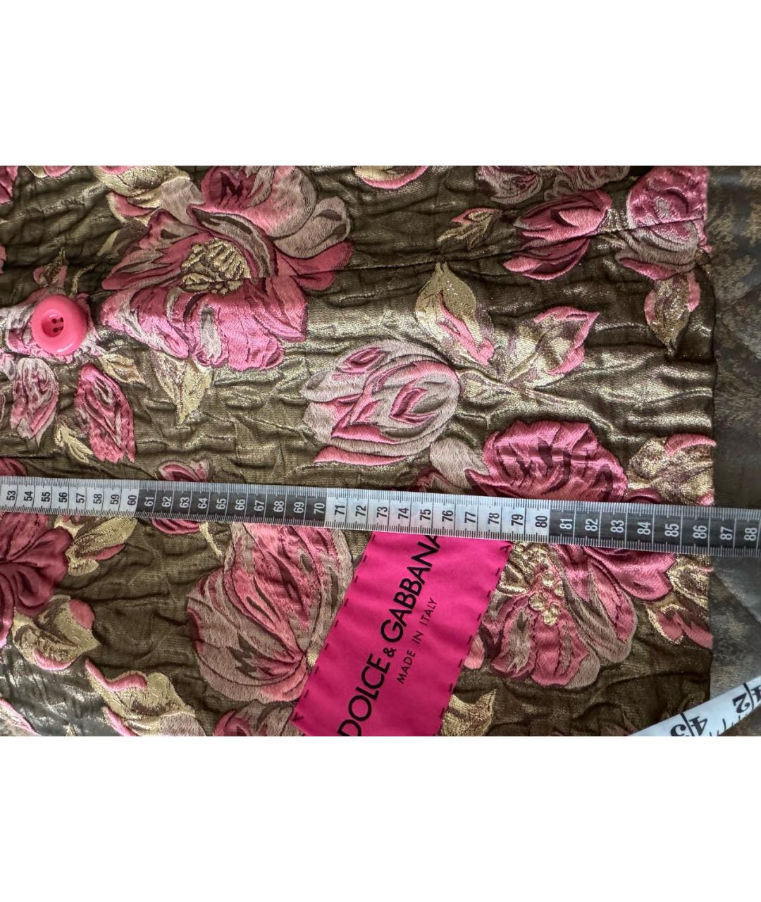 DOLCE&GABBANA Мульти полиэстеровое коктейльное платье, фото 4