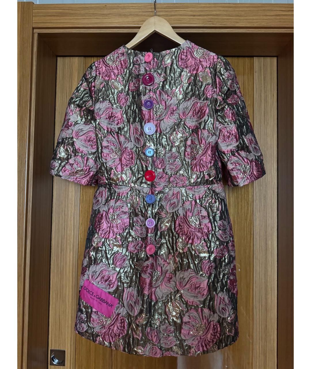 DOLCE&GABBANA Мульти полиэстеровое коктейльное платье, фото 2