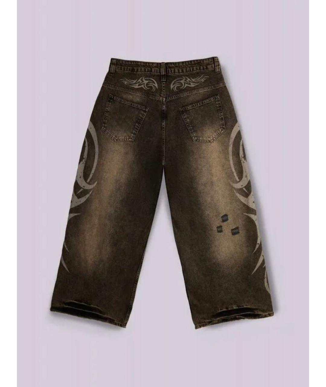 JADED LONDON Коричневые хлопковые прямые джинсы, фото 2