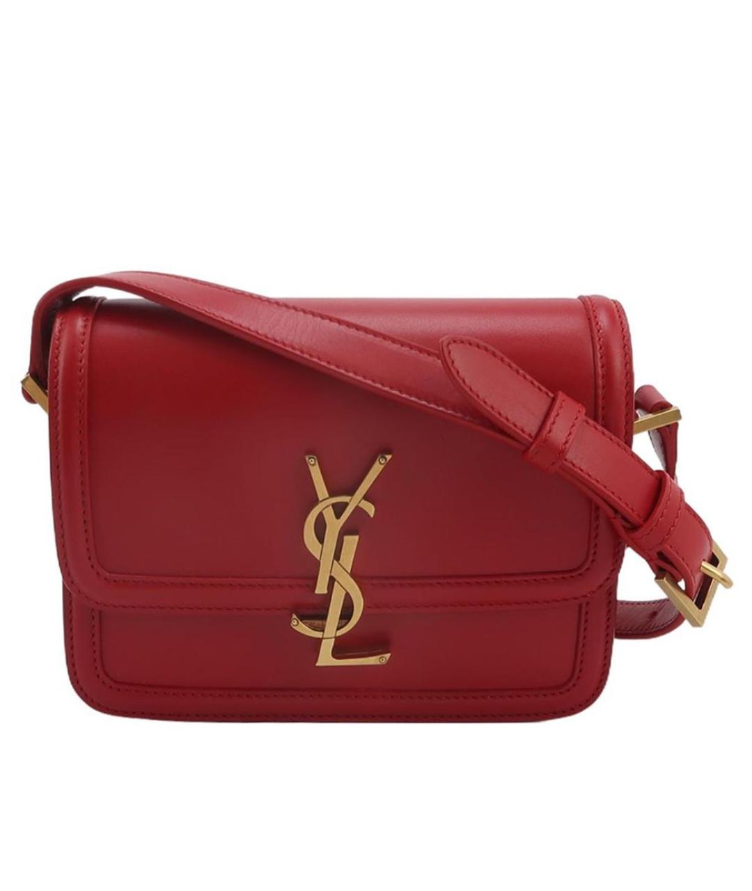 SAINT LAURENT Красная кожаная сумка через плечо, фото 8