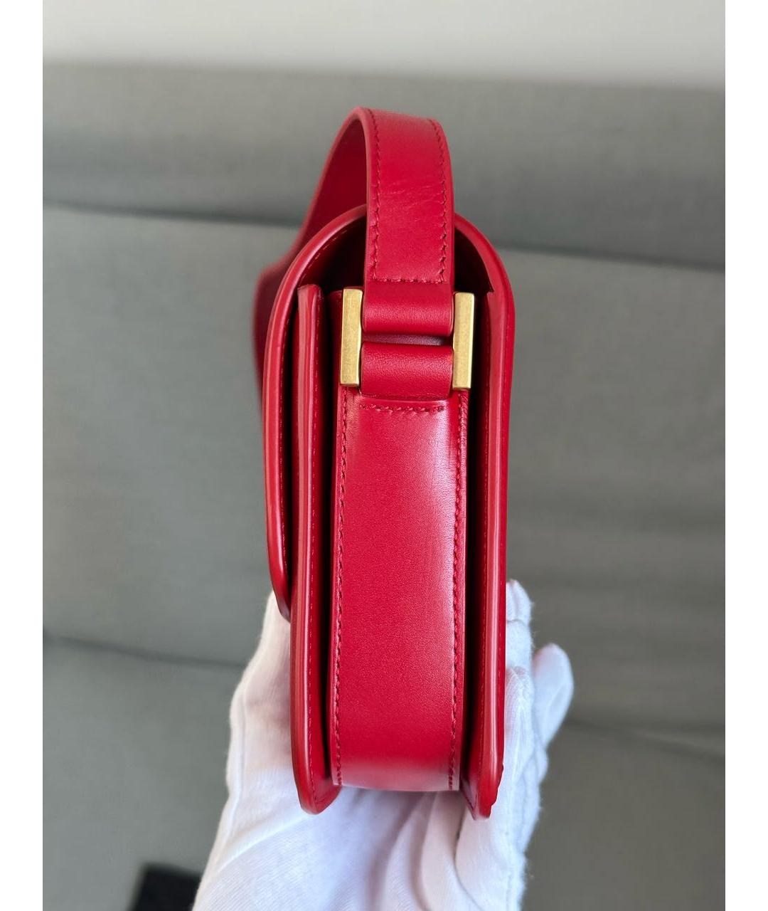 SAINT LAURENT Красная кожаная сумка через плечо, фото 6