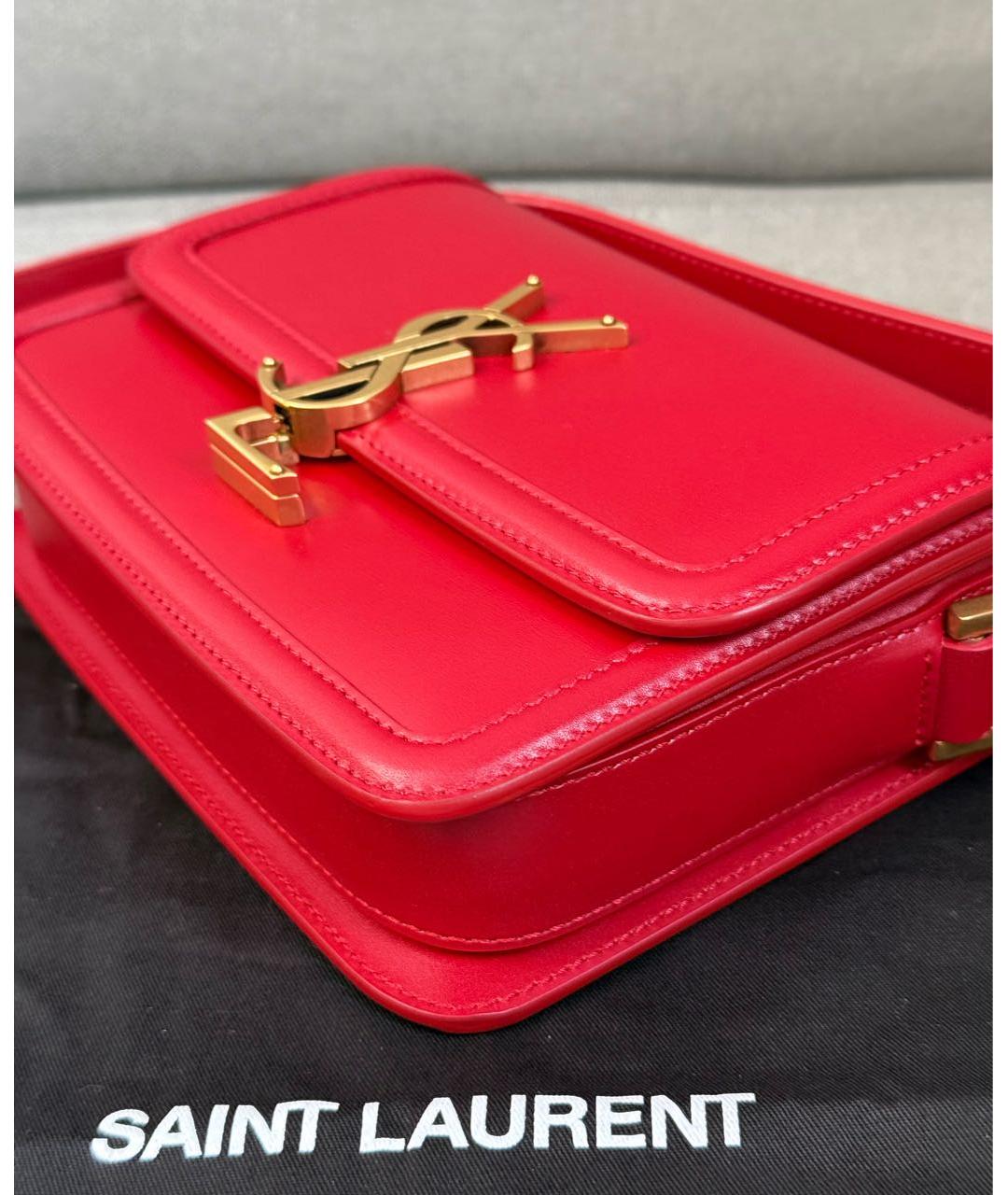 SAINT LAURENT Красная кожаная сумка через плечо, фото 5