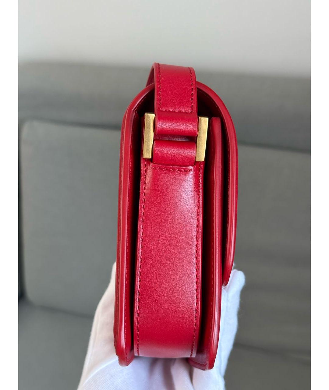 SAINT LAURENT Красная кожаная сумка через плечо, фото 7