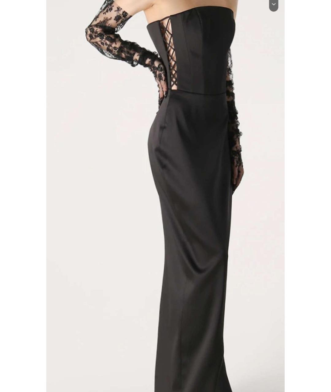 RASARIO Черное атласное вечернее платье, фото 3