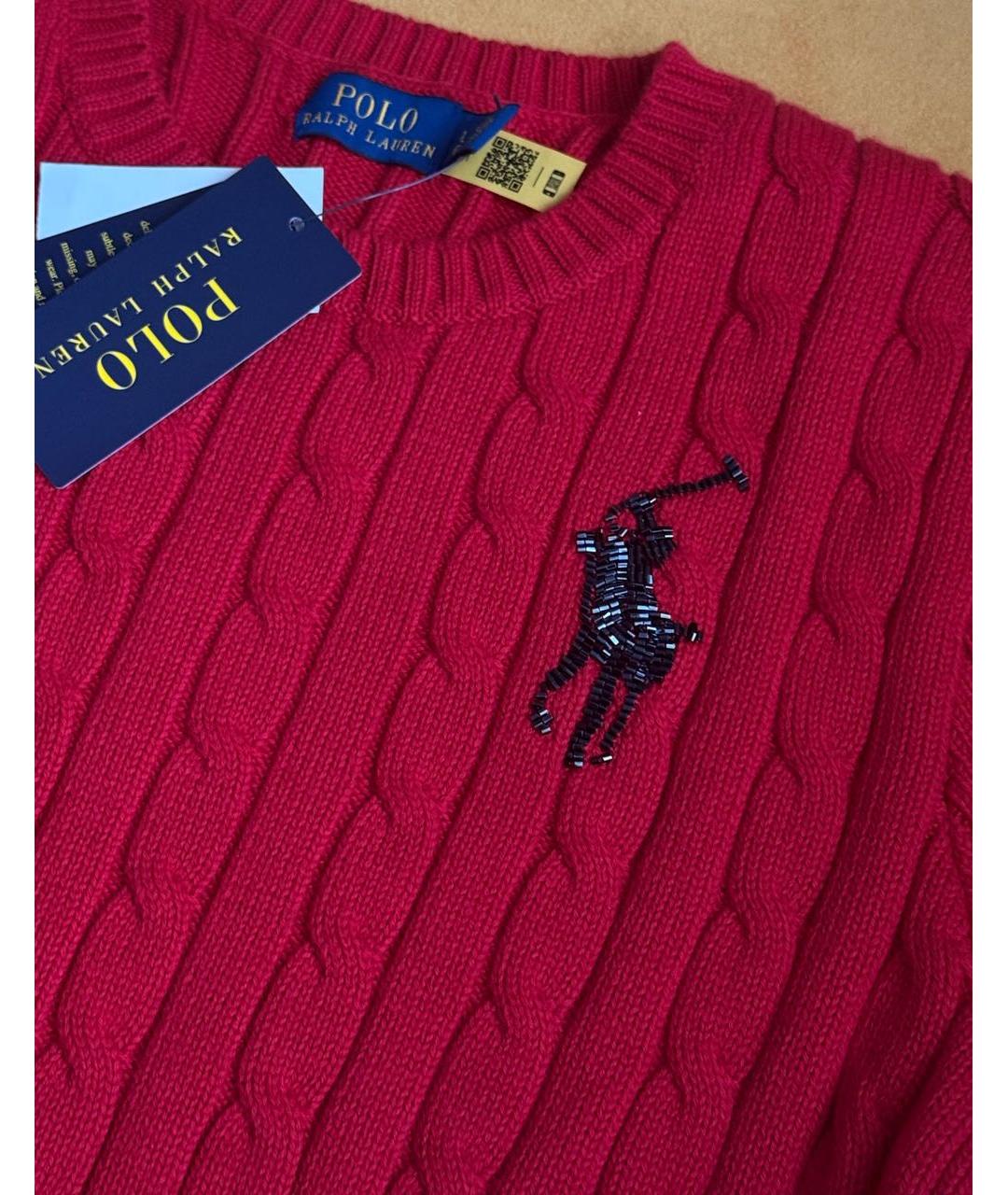POLO RALPH LAUREN Красный хлопковый джемпер / свитер, фото 3