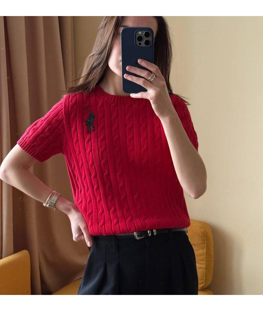 POLO RALPH LAUREN Красный хлопковый джемпер / свитер, фото 5