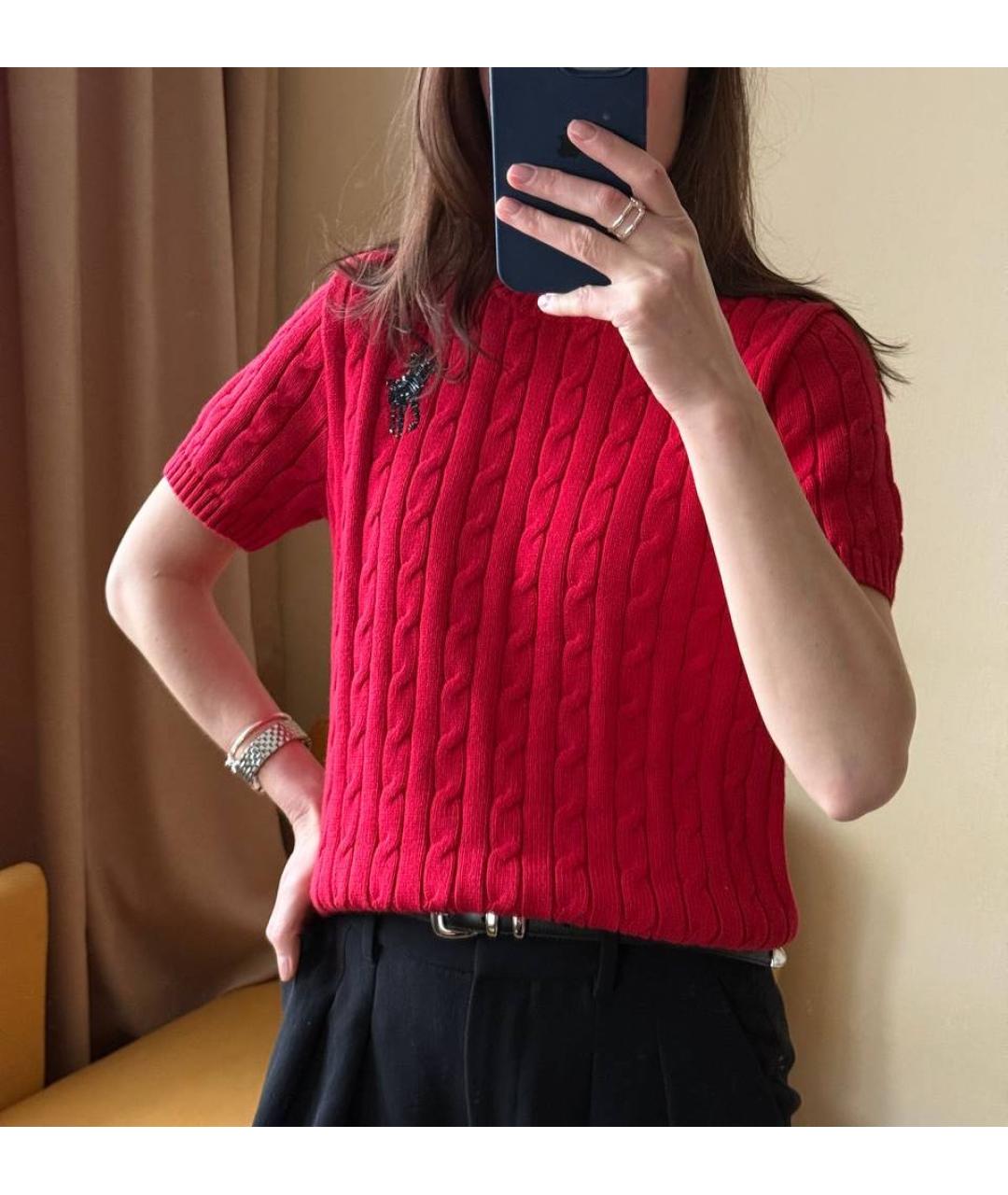 POLO RALPH LAUREN Красный хлопковый джемпер / свитер, фото 7