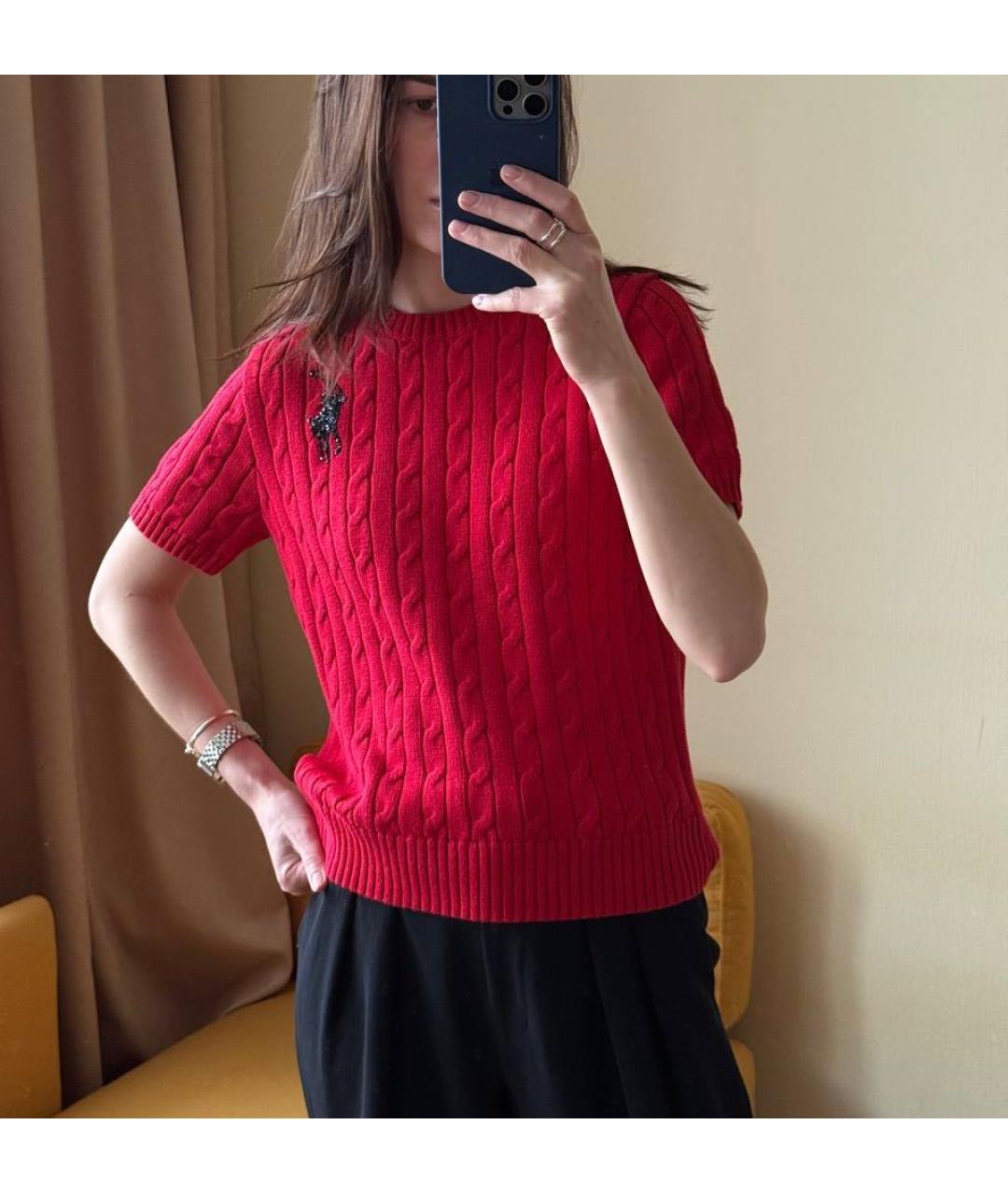 POLO RALPH LAUREN Красный хлопковый джемпер / свитер, фото 6