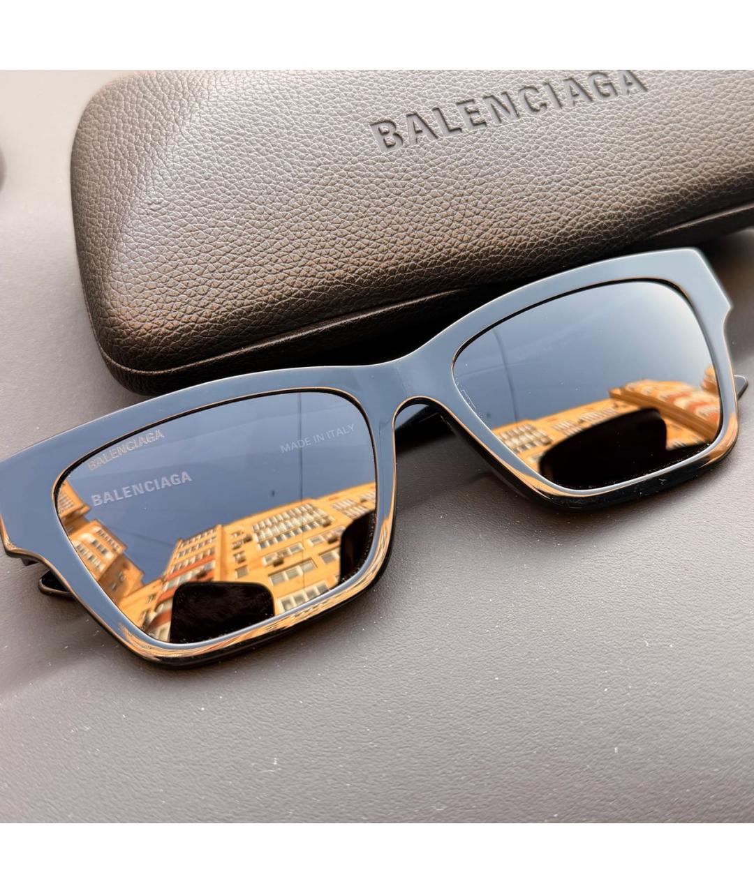 BALENCIAGA Черные пластиковые солнцезащитные очки, фото 2