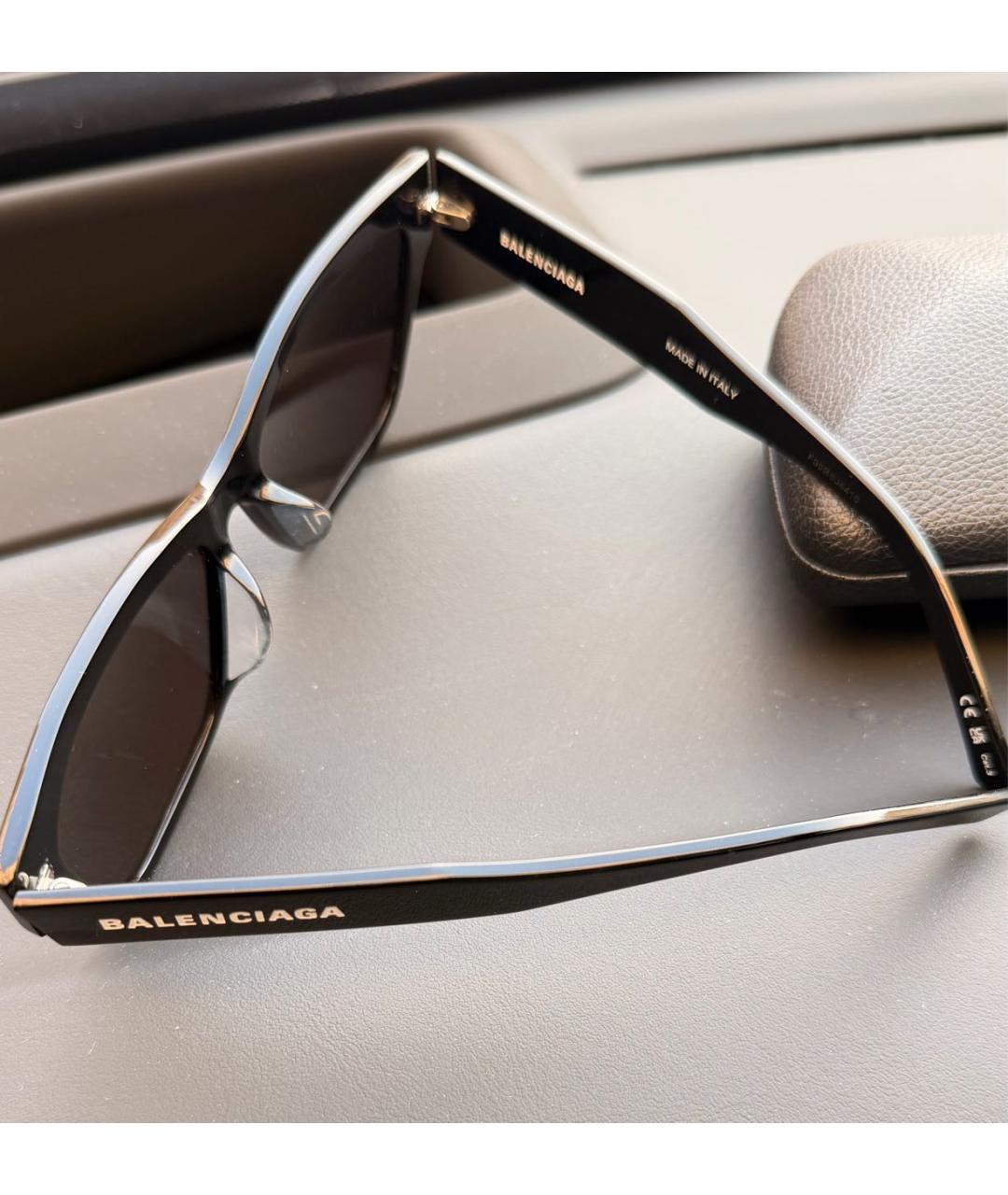 BALENCIAGA Черные пластиковые солнцезащитные очки, фото 3