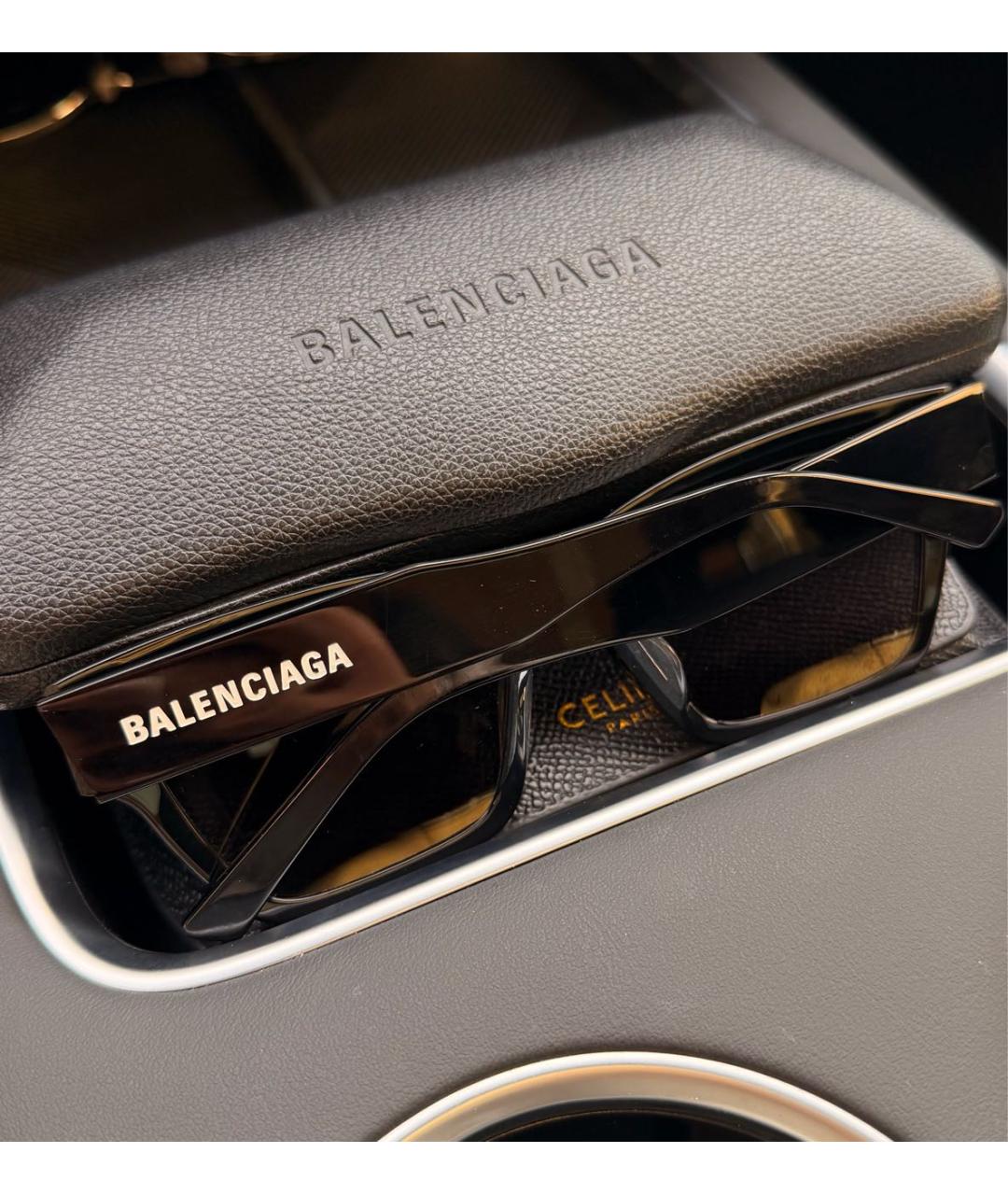 BALENCIAGA Черные пластиковые солнцезащитные очки, фото 5