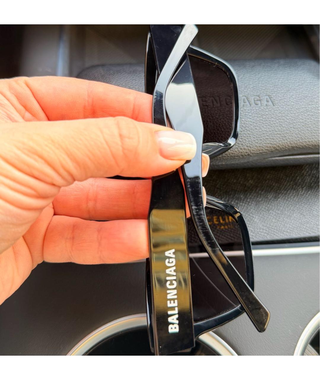 BALENCIAGA Черные пластиковые солнцезащитные очки, фото 6