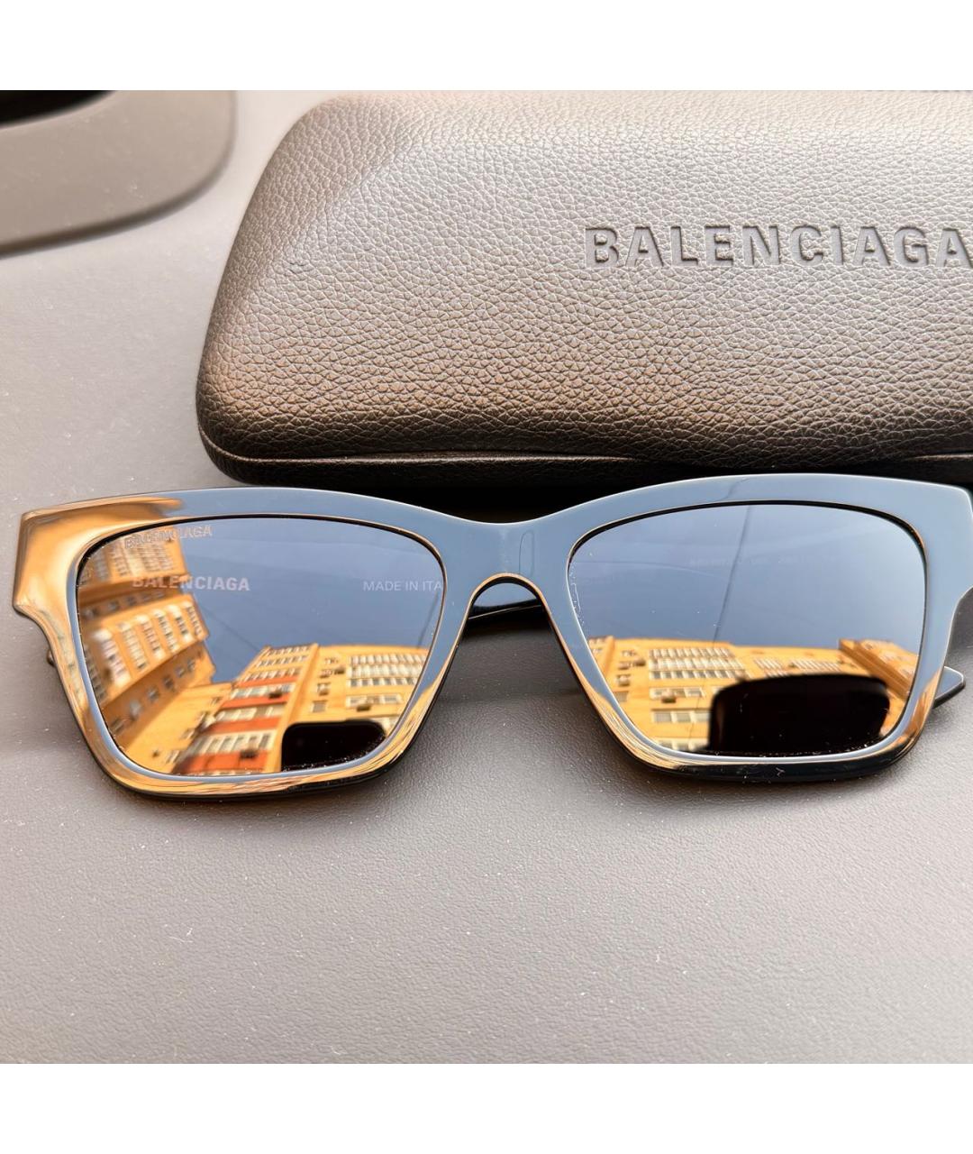 BALENCIAGA Черные пластиковые солнцезащитные очки, фото 8