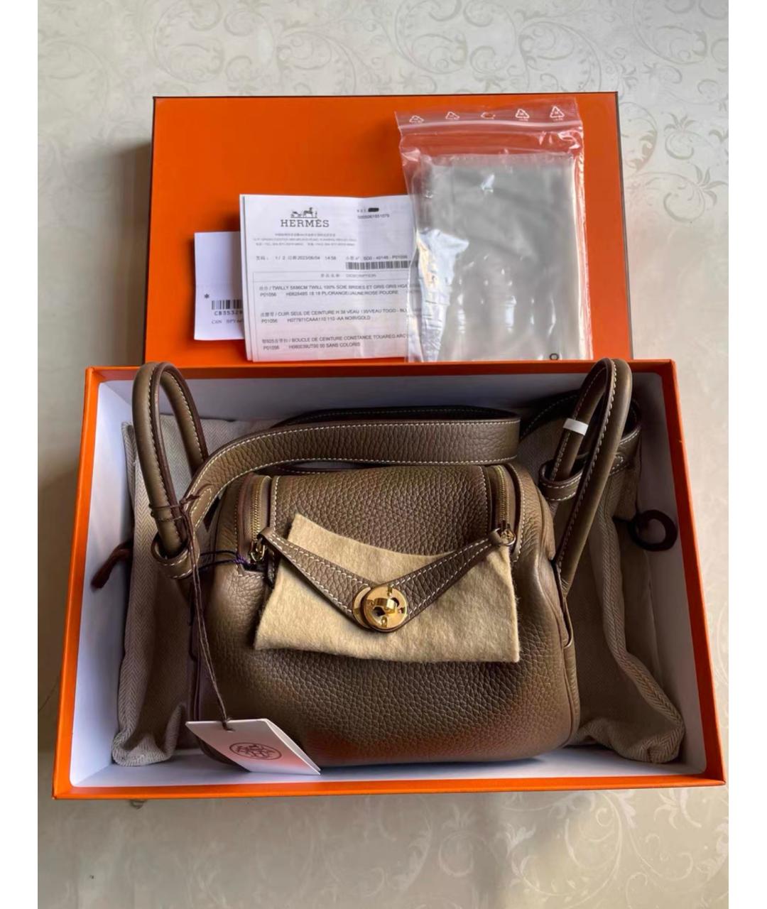 HERMES Коричневая кожаная сумка через плечо, фото 2