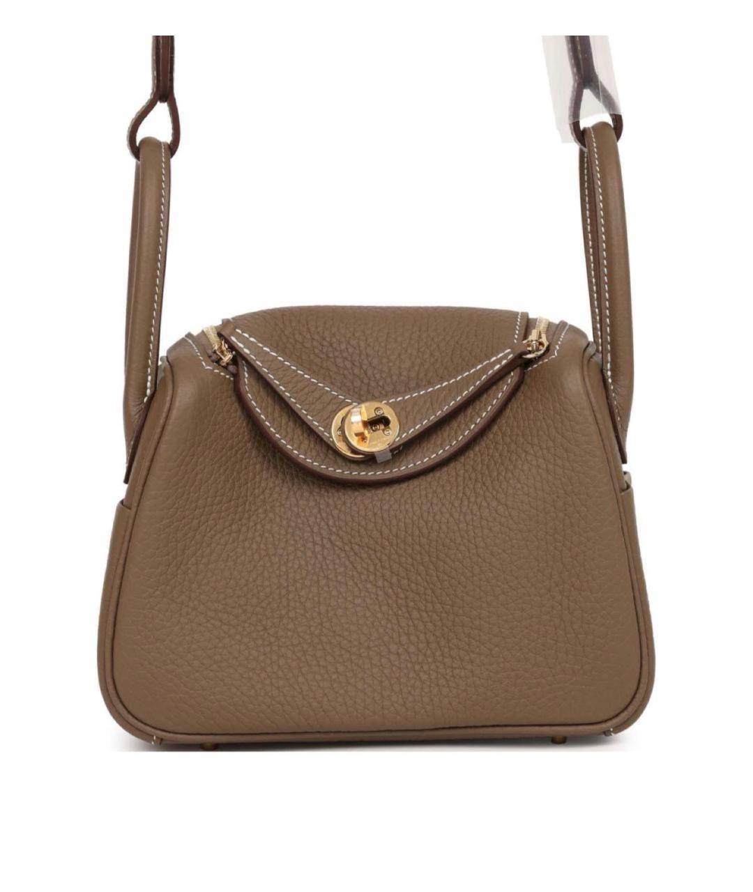 HERMES Коричневая кожаная сумка через плечо, фото 8