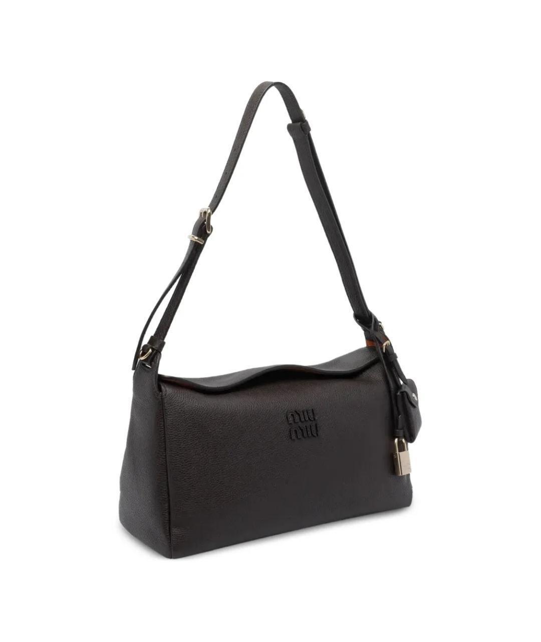 MIU MIU Коричневая кожаная сумка через плечо, фото 3