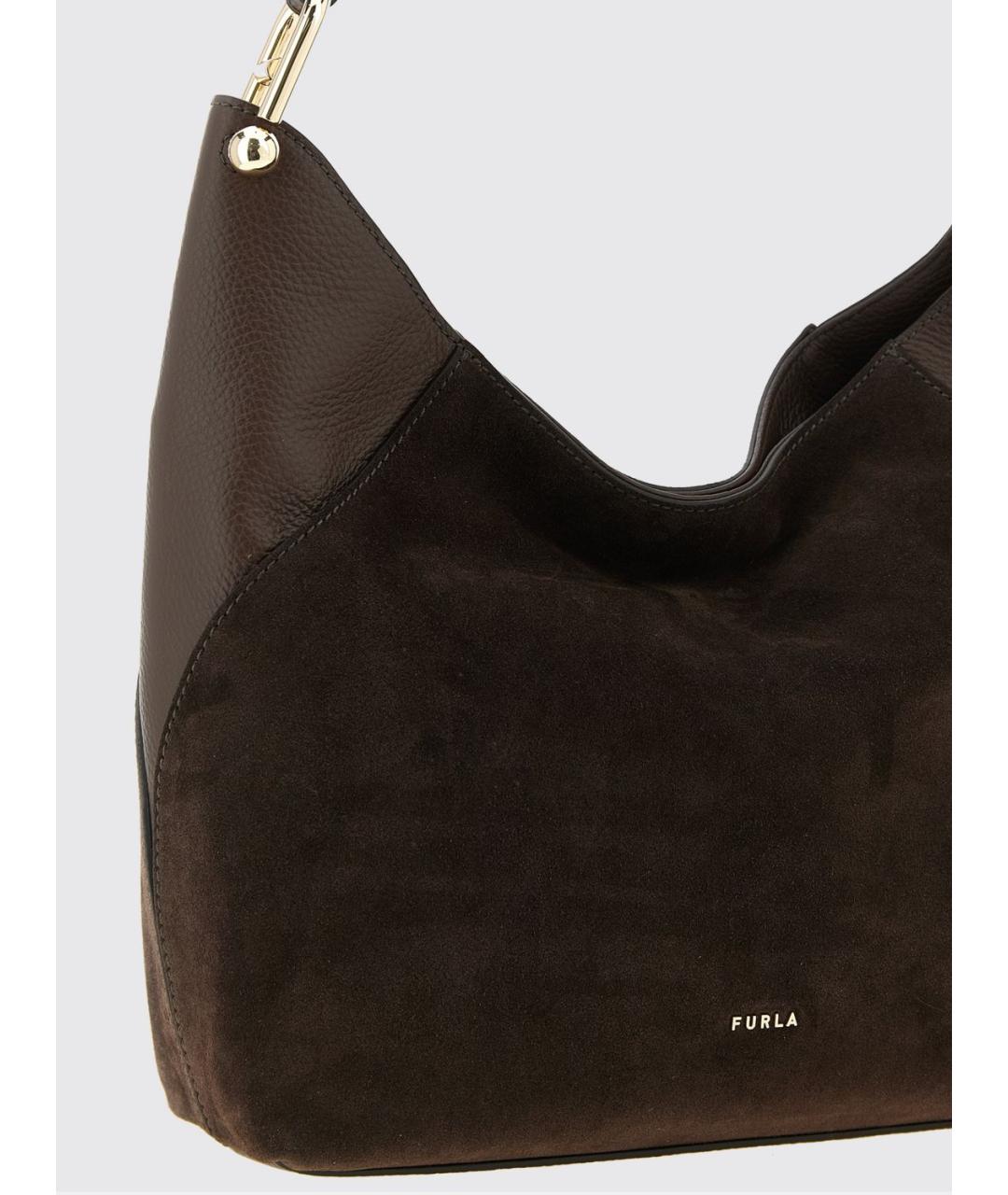 FURLA Коричневая замшевая сумка через плечо, фото 3