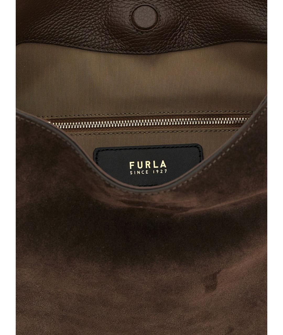 FURLA Коричневая замшевая сумка через плечо, фото 4