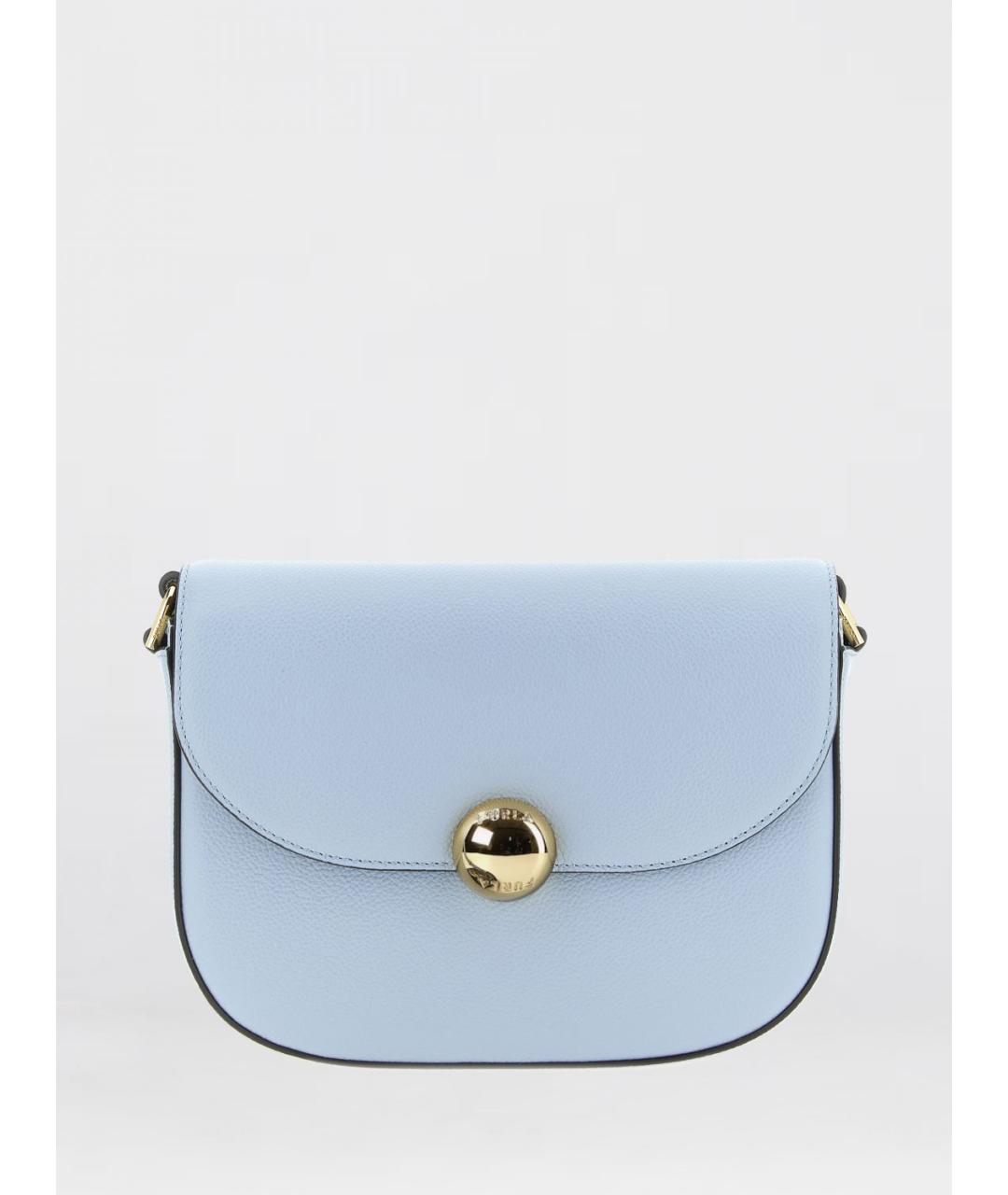 FURLA Голубая кожаная сумка через плечо, фото 5